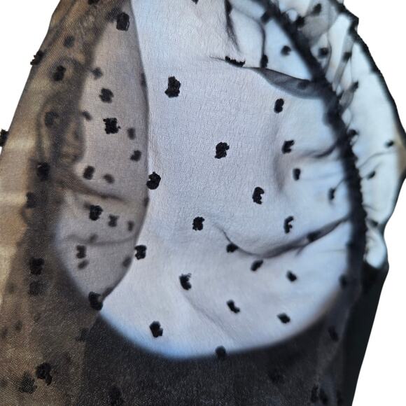 Lucy in the Sky Sheer Sleeve Black Bodycon Dress Made in LA Size L Club Sexy - Picture 11 of 11